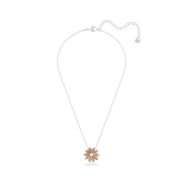 Swarovski Eternal Necklace with pendant Flower Multicolored Mixed metal finish  38CM For Sale