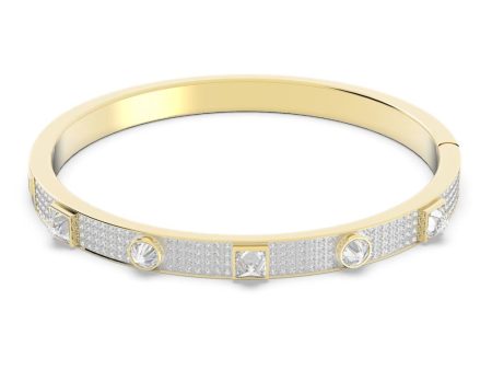 Swarovski Thrilling Deluxe Bangle White Gold-tone plated  LARGE Online Sale