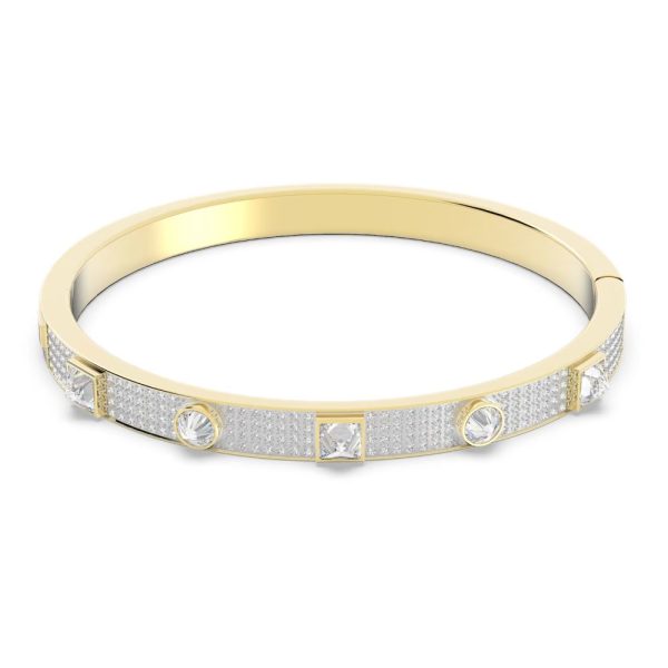 Swarovski Thrilling Deluxe Bangle White Gold-tone plated  LARGE Online Sale