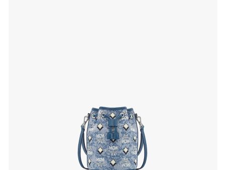 MCM Mini bucket bag in Italian jacquard-woven fabric and nappa leather AW22 Supply