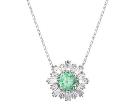 Swarovski Sunshine Neckalce with Pendant Green Rhodium plated  13 3 4 inch For Discount