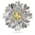 Swarovski Eternal Flower Brooch Flower Yellow Mixed metal finish  4 CM Supply