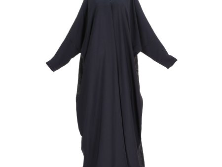 Lamar Women s Navy Blue Floral Abaya One Size Online now