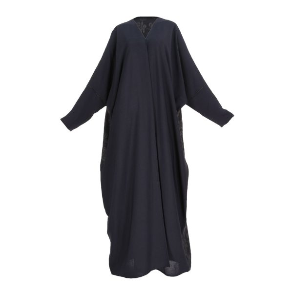 Lamar Women s Navy Blue Floral Abaya One Size Online now