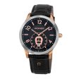 AIGNER Treviso Men s Rose Gold & Black Leather Strap Watch For Discount