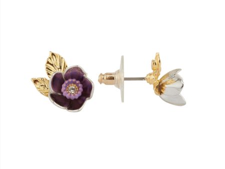 Les Nereides Passionflower And Foliage Stud Earrings Cheap