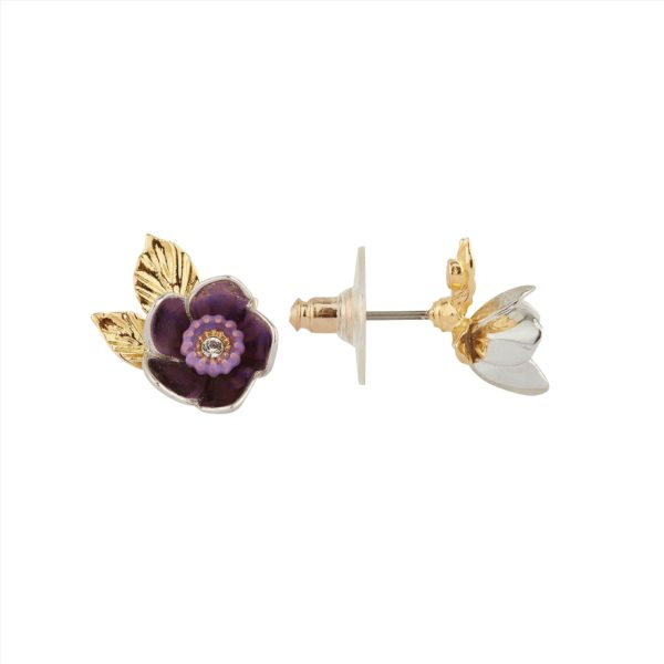 Les Nereides Passionflower And Foliage Stud Earrings Cheap