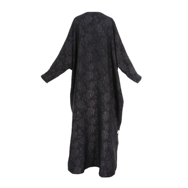 Lamar Women s Navy Blue Floral Abaya One Size Online now