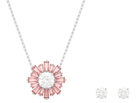 Swarovski Sunshine Sets Necklace and Earrings Pink Rhodium plated  ONE SIZE Online now