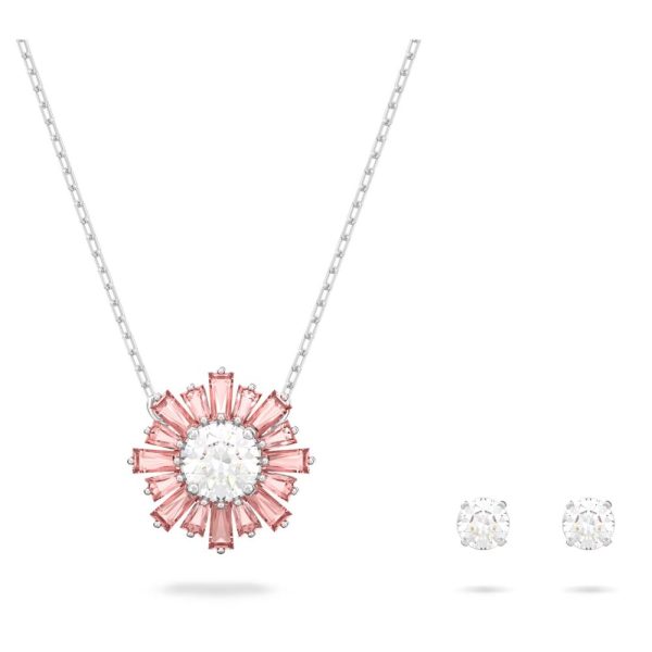 Swarovski Sunshine Sets Necklace and Earrings Pink Rhodium plated  ONE SIZE Online now