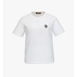 MCM Women Cubic Emblem Organic Cotton T-Shirt Off White Small Sale