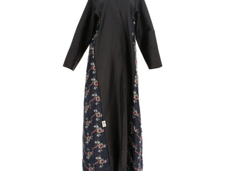 Lamar Women s Black Floral Abaya One Size Fashion