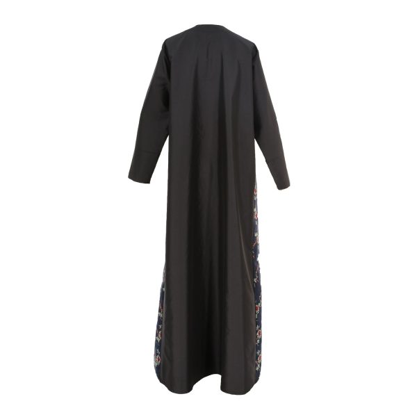 Lamar Women s Black Floral Abaya One Size Fashion