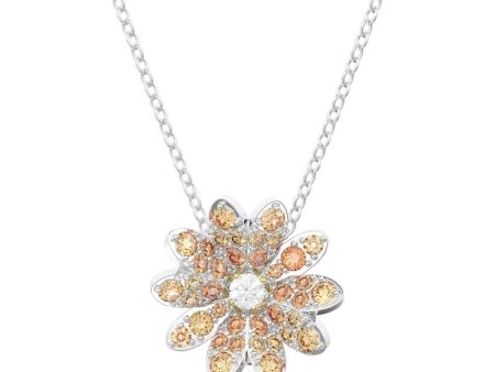 Swarovski Eternal Necklace with pendant Flower Multicolored Mixed metal finish  38CM For Sale