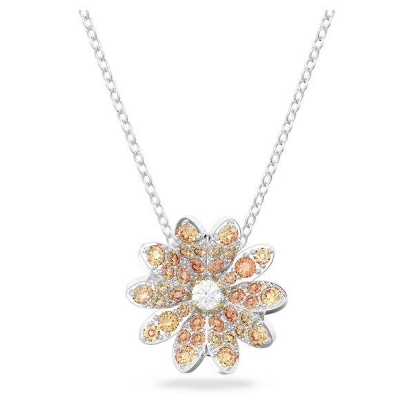 Swarovski Eternal Necklace with pendant Flower Multicolored Mixed metal finish  38CM For Sale