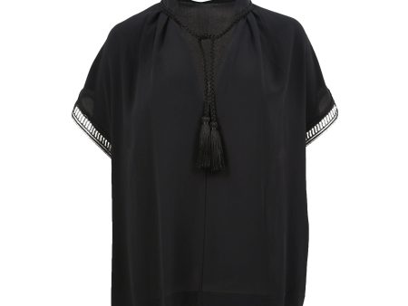 Simona Corsellini Silk Blend Black Top Online now