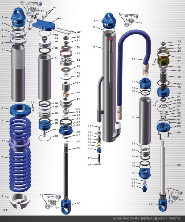 King Shocks Long Fin Res Assembly 2.5 PR 15in Long 2.93in OD Snap Ring Groove Both Ends Online now