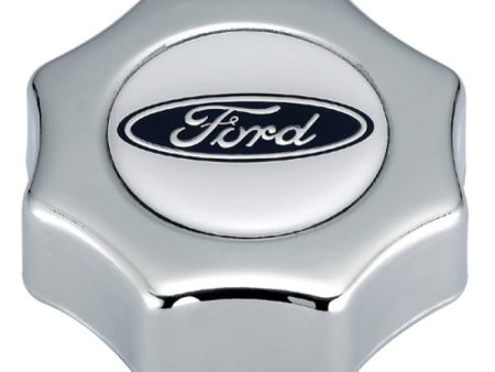 Ford Racing Ford Oval Logo Screw In Type Oil Fill Cap - Chrome Finish Online now