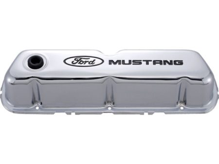 Ford Racing Ford Mustang Logo Stamped Steel Chrome Valve Covers on Sale