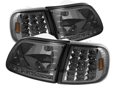 Xtune Ford F150 97-03 Crystal Headlights w  Clear LED Corners Smoke HD-ON-FF15097-LED-SET-SM Discount