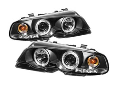 Spyder BMW E46 3-Series 00-03 2DR 1PC Projector Headlights LED Halo LED Blk PRO-YD-BMWE46-2D-HL-BK Online Sale