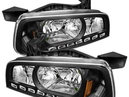 Xtune Dodge Charger 06-10 1Pc LED Crystal Headlights Black HD-ON-DCH05-1PC-LED-BK Hot on Sale