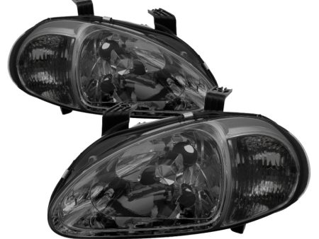 Xtune Honda Del Sol 93-97 1Pc Crystal Headlights Smoke HD-ON-HDEL93-1P-SM Discount