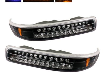 Xtune Chevy Silverado 99-02 LED Amber Bumper Lights Black CBL-CS99-LED-BK Cheap