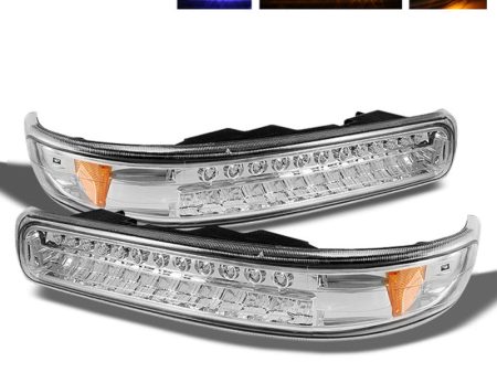 Xtune Chevy Silverado 99-02 LED Amber Bumper Lights Chrome CBL-CS99-LED-E on Sale